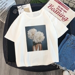 Nuovo-Harajuku-Estetica-Maglietta-Sexy-Fiori-Della-Piuma-Della-Stampa-Del-Manicotto-Del-Bicchierino-di-Magliette