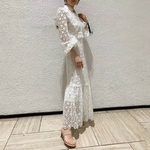 TWOTWINSTYLE-Elegant-Solid-Women-Dress-Stand-Collar-Lantern-Sleeve-High-Waist-Ruffles-Hollow-Out-Midi-Dresses