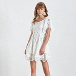 Deuxtwinstyle-t-solide-d-contract-une-ligne-femmes-robe-col-carr-manches-courtes-vider-volants-robes
