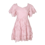 Deuxtwinstyle-t-solide-d-contract-une-ligne-femmes-robe-col-carr-manches-courtes-vider-volants-robes