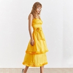 Deuxtwinstyle-Sexy-Spaghetti-sangle-robe-femmes-sans-manches-taille-haute-lacets-dos-nu-gland-Patchwork-robes