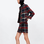 Manteau-de-veste-en-Tweed-carreaux-Vintage-pour-femmes-Mini-jupe-2-pi-ces-ensemble-de