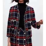 Manteau-de-veste-en-Tweed-carreaux-Vintage-pour-femmes-Mini-jupe-2-pi-ces-ensemble-de