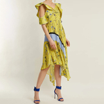 TWOTWINSTYLE-Imprim-Floral-Robes-D-t-Femmes-Volants-Manches-Courtes-Off-paule-Sexy-Asym-trique-Pliss