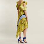 TWOTWINSTYLE-Imprim-Floral-Robes-D-t-Femmes-Volants-Manches-Courtes-Off-paule-Sexy-Asym-trique-Pliss
