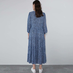 KIYUMI-robe-femmes-bleu-automne-robe-manches-longues-o-cou-Patchwork-d-contract-pli-a-ligne