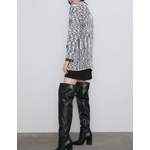 Femmes-grande-taille-tricots-Cardigans-col-en-V-Patchwork-chandail-point-ouvert-manteau-poche-Double-boutonnage