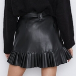 RR-Black-PU-Skirts-Women-Fashion-Faux-Leather-Skirt-Women-Elegant-Tie-Belt-Waist-Mini-Skirts