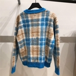 Chandail-tricot-carreaux-pour-femmes-l-che-manches-longues-col-rond-Pull-hauts-2019-automne-et