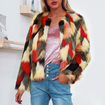 Poilu-moelleux-fourrure-manteau-femmes-hiver-paissir-chaud-veste-manches-longues-o-cou-Slim-contraste-couleur