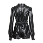 Deuxtwinstyle-cuir-synth-tique-polyur-thane-noir-combishorts-pour-femmes-col-en-V-lanterne-manches-longues