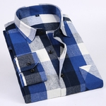 Men-s-Long-Sleeve-Flannel-Plaid-Shirt-100-Cotton-Spring-Festival-Autumn-Soft-Comfortable-Men-Social