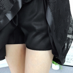 Nouveau-mode-femmes-filles-Style-Preppy-dentelle-taille-haute-d-t-printemps-gaze-noir-A-ligne