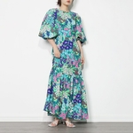TWOTWINSTYLE-robe-Vintage-imprim-Floral-pour-femmes-col-rond-manches-courtes-bouffantes-taille-haute-pliss-e