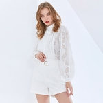 TWOTWINSTYLE-chemise-blanche-d-contract-e-pour-femmes-manches-lanternes-tunique-ceintures-chemisier-l-gant-mode