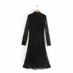 Withered-england-style-solid-office-lady-lace-elegant-bow-party-midi-dress-women-vestidos-de-fiesta