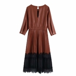 Fl-tri-angleterre-l-gant-vintage-pliss-dentelle-pissage-robe-en-cuir-femmes-vestidos-vestidos-de