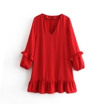Star-luciole-automne-nouvelle-mode-Za-robe-femmes-2019-d-contract-doux-lanterne-manches-drap-col