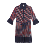 Toyouth-Vintage-Geometric-Summer-Dresses-Fashion-Hit-Color-Women-Chiffon-Pleated-Dress-Casual-Three-Quarter-Sleeve
