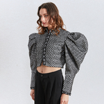 Deuxtwinstyle-fronc-Plaid-vestes-pour-femmes-O-cou-bouff-e-manches-longues-d-contract-court-femme
