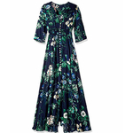 2018-Nouvelles-Femmes-De-Mode-Maxi-Robe-Manches-Courtes-Long-Summer-Imprim-floral-Robes-Casual-Dames