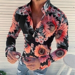 Hommes-chemises-fleurs-vacances-m-le-blouse-Hawaii-manches-longues-hauts-robe-sociale-d-contract-affaires