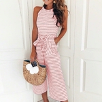 Lossky-barboteuses-femmes-ray-imprim-poche-lacets-col-rond-sans-manches-longue-jambe-large-pantalon-t