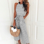 Lossky-barboteuses-femmes-ray-imprim-poche-lacets-col-rond-sans-manches-longue-jambe-large-pantalon-t