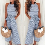 Lossky-barboteuses-femmes-ray-imprim-poche-lacets-col-rond-sans-manches-longue-jambe-large-pantalon-t