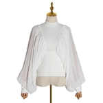 CHICEVER-Patchwork-maille-fronc-femmes-Blouses-O-cou-chauve-souris-manches-longues-en-vrac-automne-chemise