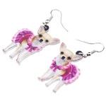 Bonsny-Acrylic-Pink-Dress-Chihuahua-Dog-Earrings-Big-Long-Dangle-Drop-Animal-Jewelry-For-Girls-Women