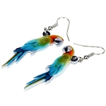 Bonsny-Acrylic-Colorful-Resting-Macaws-Parrot-Bird-Earrings-Big-Long-Dangle-Drop-Tropic-Animal-Jewelry-For