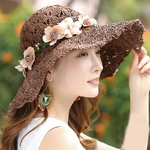 Chapeaux-d-t-de-Style-cor-en-pour-femmes-Guirlande-de-fleurs-chapeau-de-plage-large