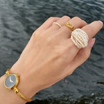 HUANZHI-2020-Retro-Multilayer-Natural-Freshwater-Pearl-Rings-Metal-Geometric-Bead-Ring-for-Women-Girls-Party