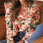 Celandine-O-cou-manches-longues-volants-Boho-chemises-fleurs-Vintage-impression-Blouse-femmes-d-contract-hauts