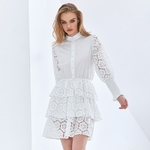 TWOTWINSTYLE-Solid-Color-Embroidery-Lace-Summer-Women-Dress-Long-Sleeve-High-Waist-White-Dresses-Female-2021