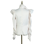 MENKAY-Satin-Chemises-de-Femmes-Blouse-Femmes-Puff-Manches-Longues-Lacent-Grandes-Tailles-Tops-Femme