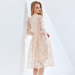 TWOTWINSTYLE-Vintage-Patchwork-Lace-Floral-Mesh-Dress-For-Women-Long-Sleeve-High-Waist-A-Line-Oversized
