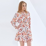 TWOTWINSTYLE-robe-imprim-e-pour-femmes-col-en-V-manches-longues-taille-haute-ceintures-robes-l
