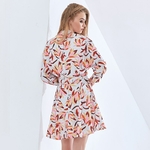 TWOTWINSTYLE-robe-imprim-e-pour-femmes-col-en-V-manches-longues-taille-haute-ceintures-robes-l
