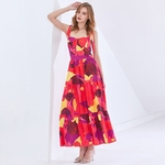 TWOTWINSTYLE-robe-avec-imprim-g-om-trique-pour-femmes-col-carr-sans-manches-taille-haute-mi