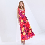 TWOTWINSTYLE-robe-avec-imprim-g-om-trique-pour-femmes-col-carr-sans-manches-taille-haute-mi