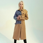 Deuxtwinstyle-d-contract-Patchwork-Denim-coupe-vent-pour-les-femmes-revers-manches-longues-dos-fendu-cor