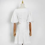 VGH-Mini-robes-jaunes-pour-femmes-col-inclin-demi-manches-taille-haute-ajour-nouvelle-mode-d
