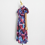 TWOTWINSTYLE-Impression-t-Frapp-Couleur-Robe-Pour-Les-Femmes-Col-Montant-Manches-Longues-Taille-Haute-Dos