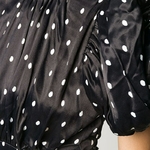 VGH-Vintage-Patchwork-Noir-Dot-Robe-Pour-Les-Femmes-Col-Montant-Bouff-e-Manches-Courtes-Dos
