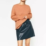 X103-automne-mode-femmes-solide-couleur-bref-match-tous-taille-lastique-pu-jupe-en-cuir-dames