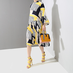2019-style-cor-en-Femmes-Printemps-Robe-Jaune-Rouge-Genou-Longueur-Ray-Imprim-Femme-Mignon-Usure