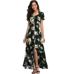 2018-longue-t-Floral-Maxi-robe-femmes-fleur-imprimer-d-contract-Split-plage-robe-dames-l