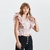 Deuxtwinstyle-Patchwork-femmes-Blouse-col-en-V-sans-manches-paule-d-nud-e-volants-vider-chemise